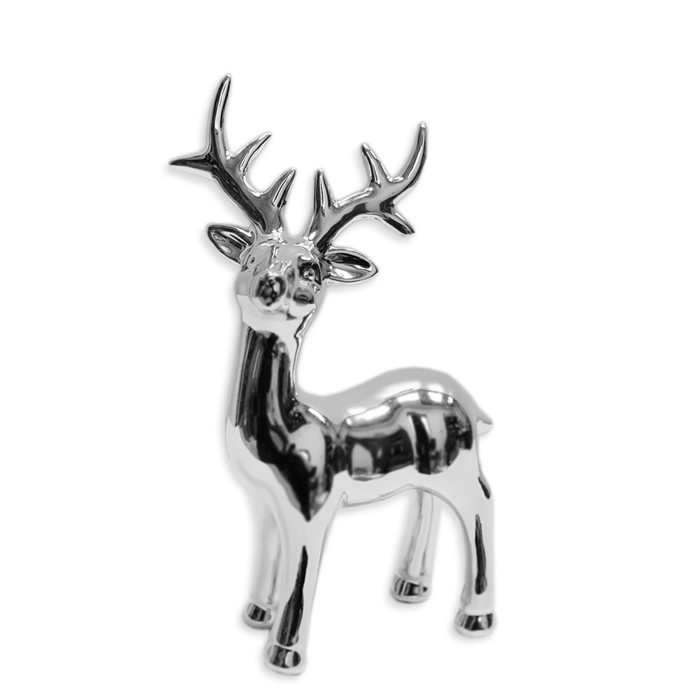 Jelen porcelán 16,3cm stříbrná